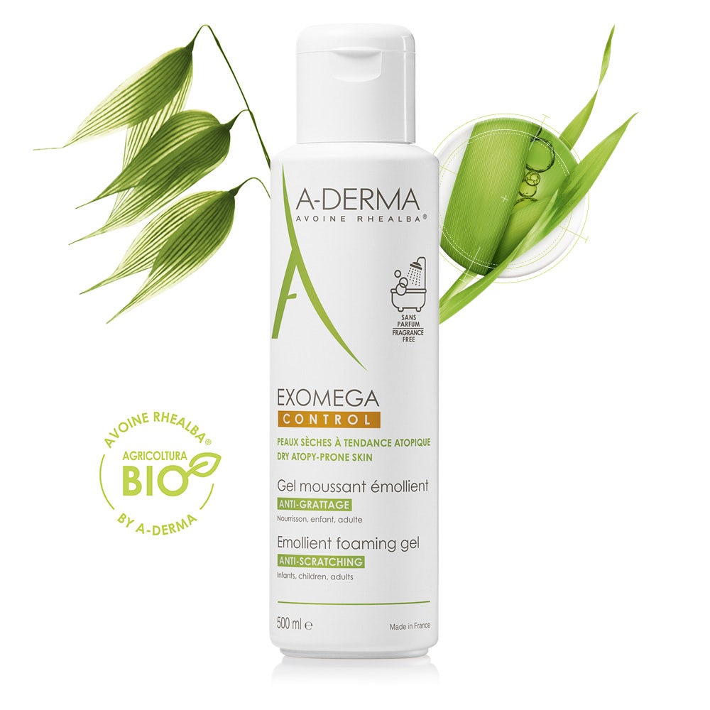 A-Derma Exomega Control Gel Nettoyant Émollient 500 ml