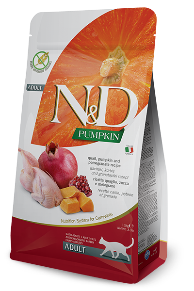Farmina N&D Pumpkin Caille et potiron pour chats adultes, sac de 5 kg