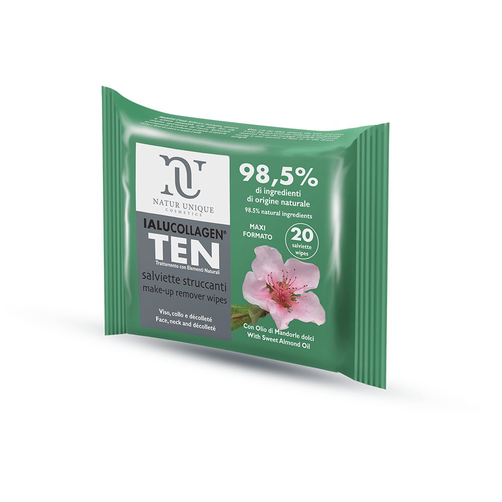 Natur Unique Ialucollagen Ten Salviette Struccanti Viso 20 Pezzi