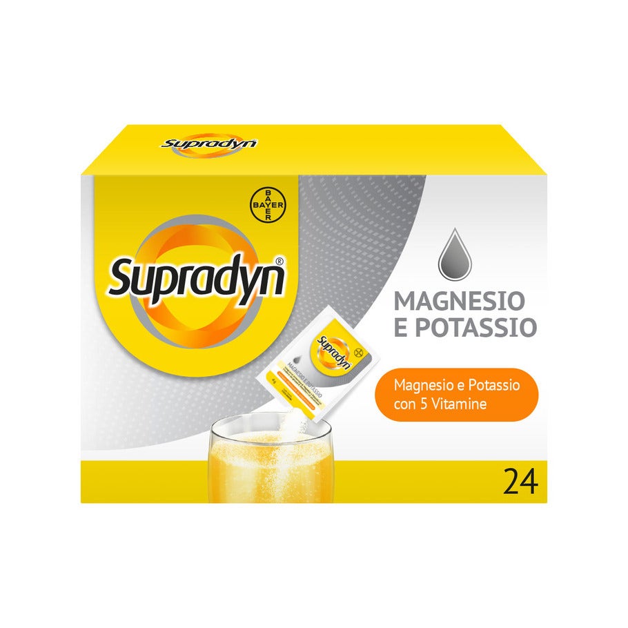 Supradyn Magnésium et Potassium Complément alimentaire pour sportifs avec vitamines B, vitamine C et minéraux 24 sachets Eff