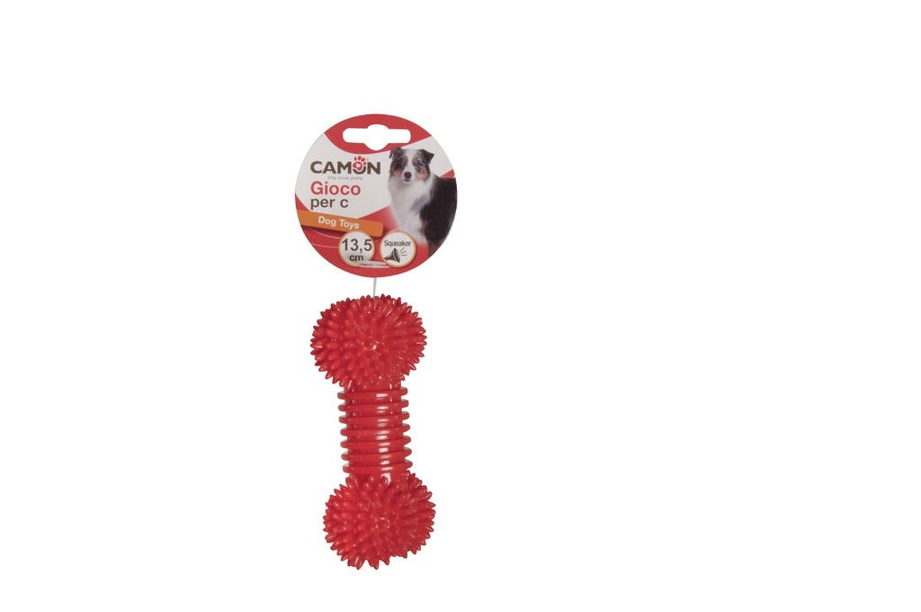 Camon Gioco Osso Con Punte E Squeaker Per Cani Diametro 13,5cm