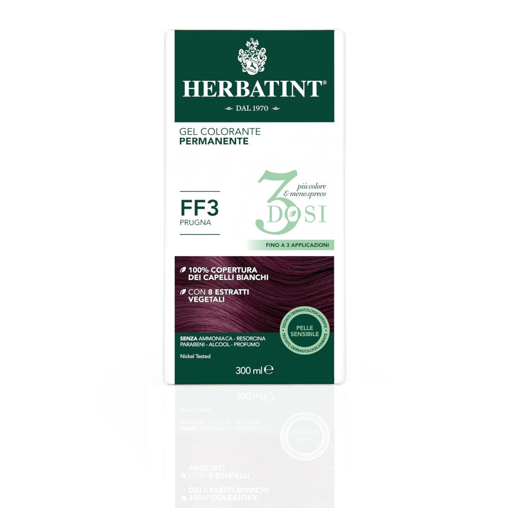 Herbatint Tintura Per Capelli Gel Permanente FF3 Prugna 3 Dosi 300ml
