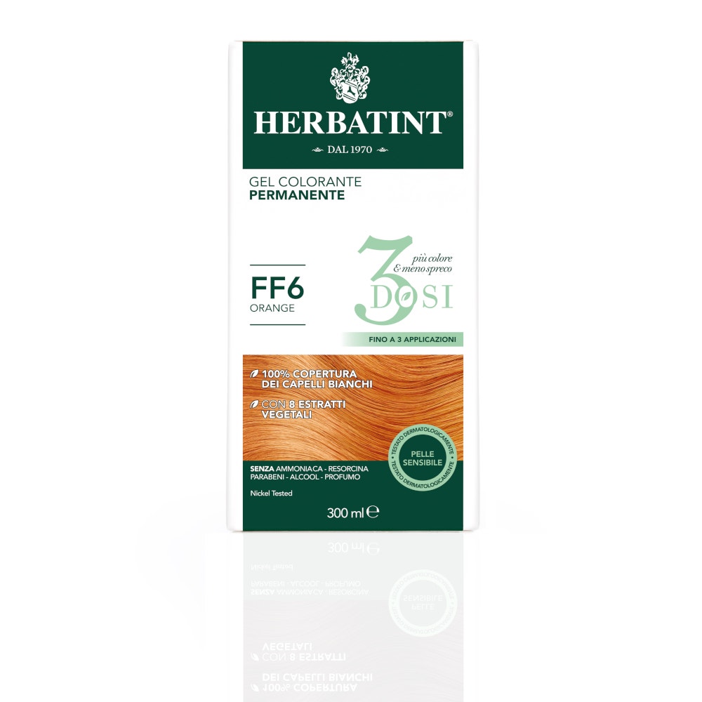 Herbatint Tintaura Per Capelli Gel Permanente FF6 Orange 3 Dosi 300ml