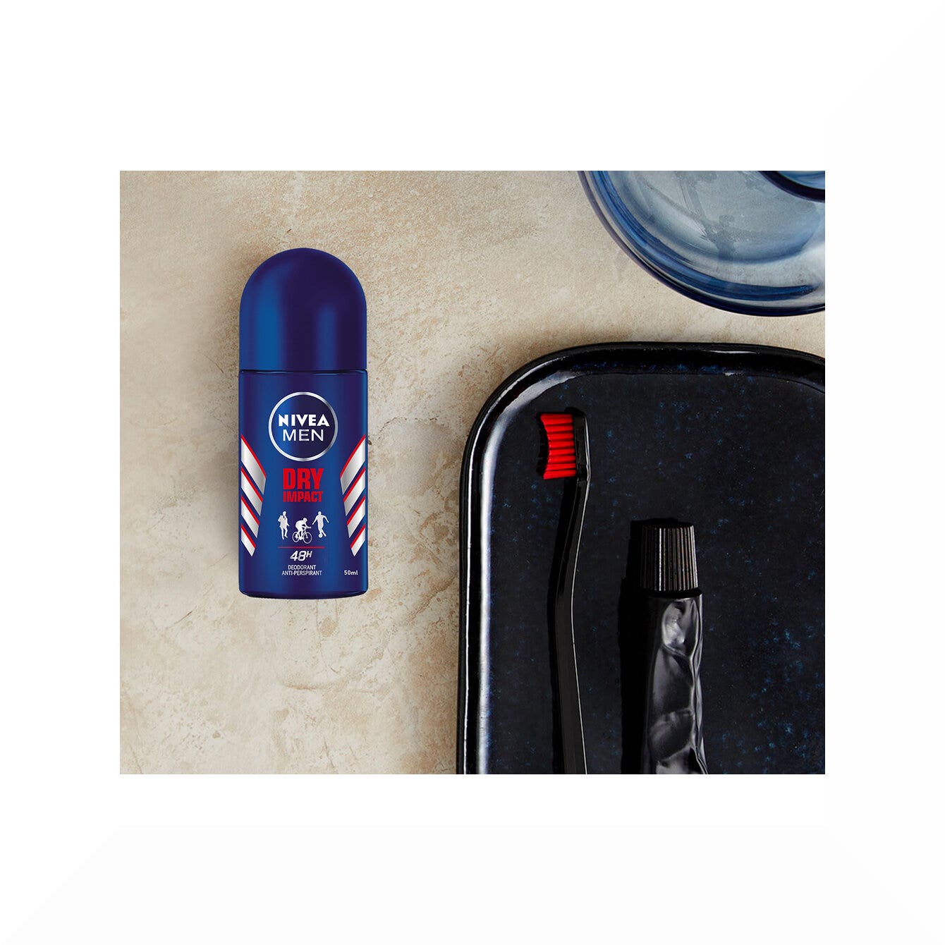 Nivea Men Dry Impact Deodorante Roll on Uomo Per 72h Di Protezione Antitraspirante 50ml