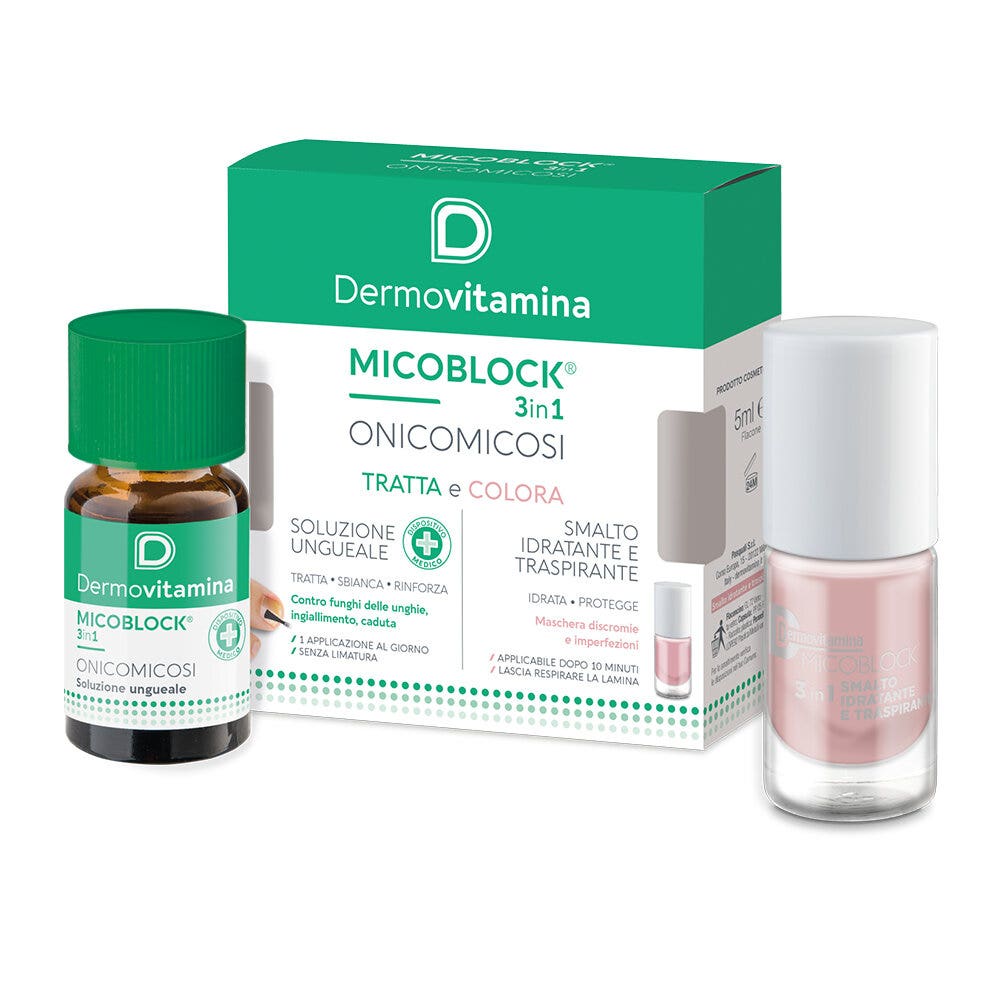 Dermovitamina Micoblock Solution pour les ongles 7 ml + Vernis hydratant et respirant 5 ml