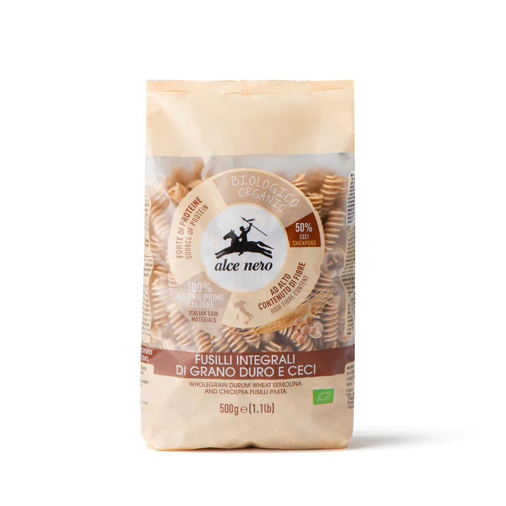 Alce Nero Fusilli complets au blé dur et aux pois chiches bio 500 g