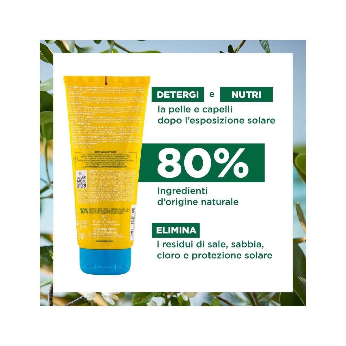 Klorane Shampoo Doccia Doposole Corpo Capelli 200ml