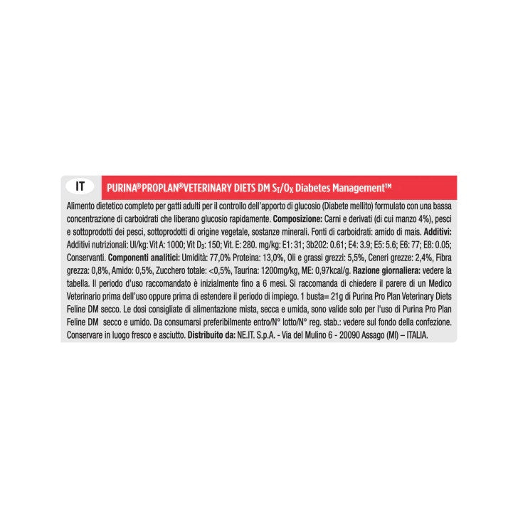 Purina Pro Plan Veterinary Diets Multipack Umido Gatto DM Diabetes Management St/Ox Manzo 10 Bustine