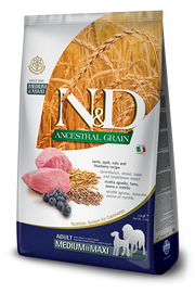Farmina N&D Ancestral Grain Agneau et Myrtille Chiens Adultes de Taille Moyenne et Grande Sac de 2,5 kg