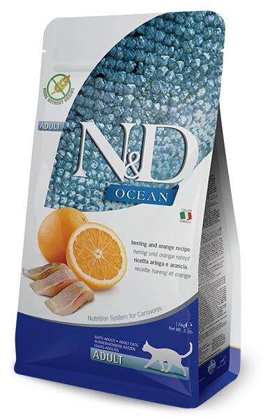 Farmina N&D Ocean Hareng et Orange Chats Adultes Sac de 5 kg