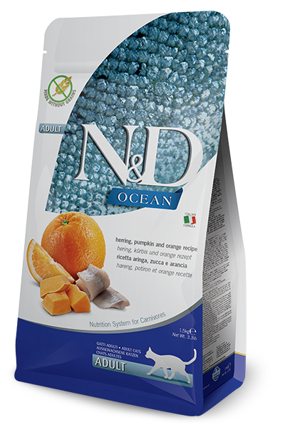 Farmina N&D Ocean Hareng et potiron pour chats adultes, sac de 5 kg