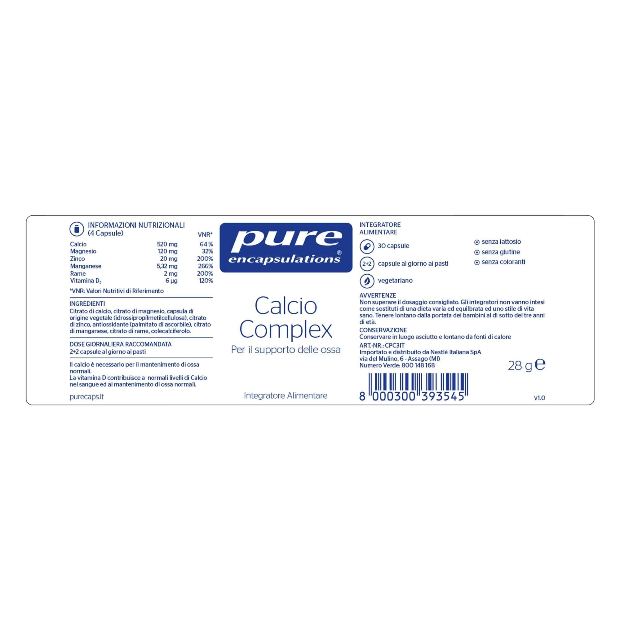 Pure Encapsulations Calcio Complex 30 Capsule