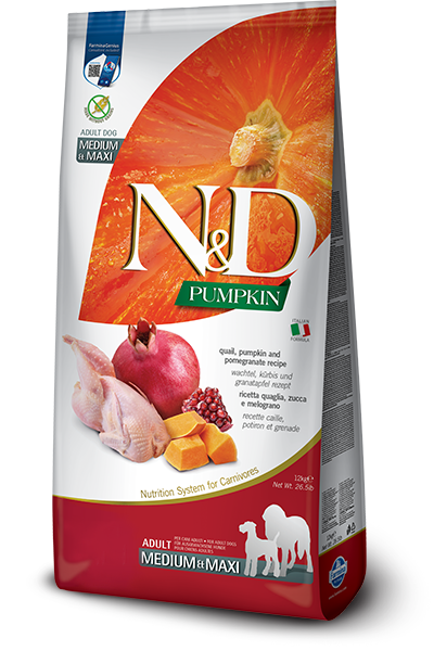 Farmina N&D Pumpkin Cibo Secco Quaglia Zucca E Melograno Per Cani Adulti 12kg
