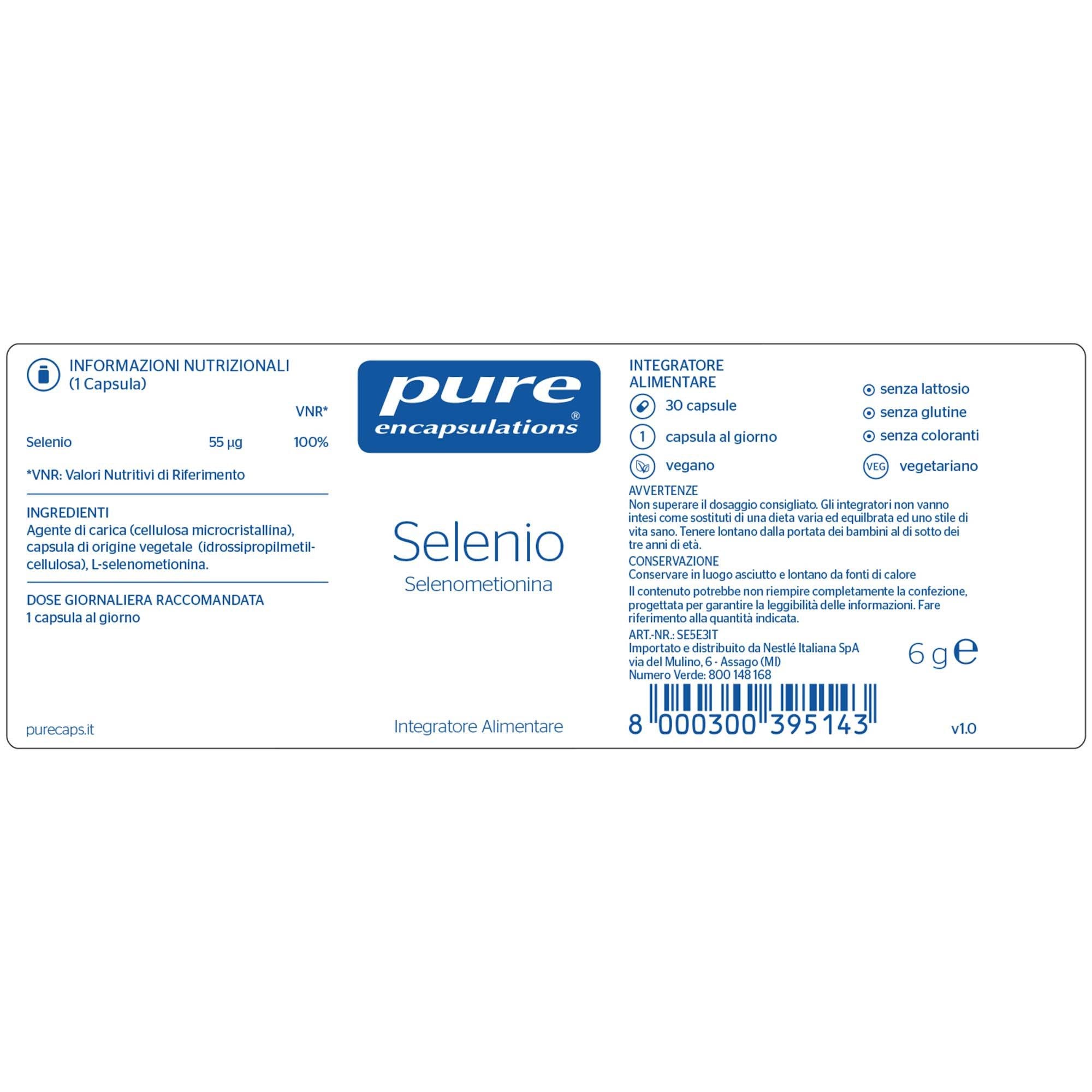 Pure Encapsulations Selenio 30 Capsule
