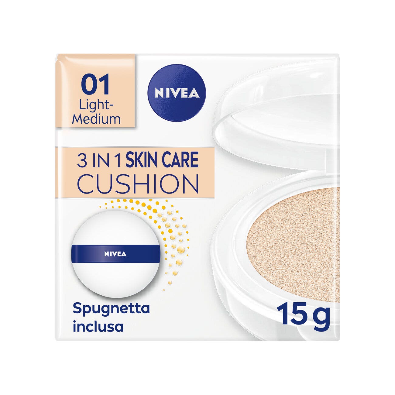 Nivea Q10 Plus Anti-age 3in1 Skin Care Cushion Light-medium Crema Viso Colorata Anti-età Fp15 15ml