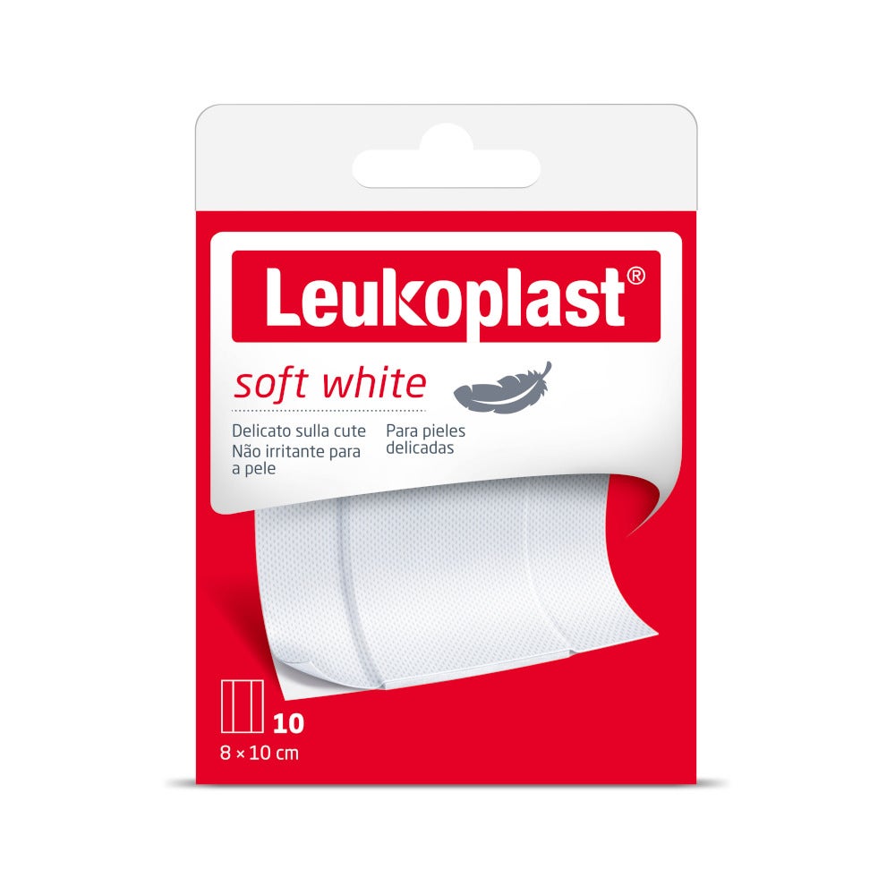 Leukoplast Soft White 1 m x 8 cm, 10 pièces