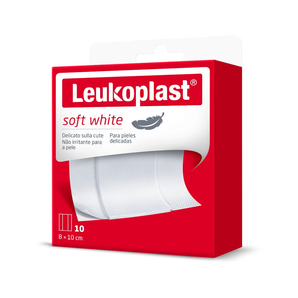 Leukoplast Soft White 1 m x 8 cm, 10 pièces