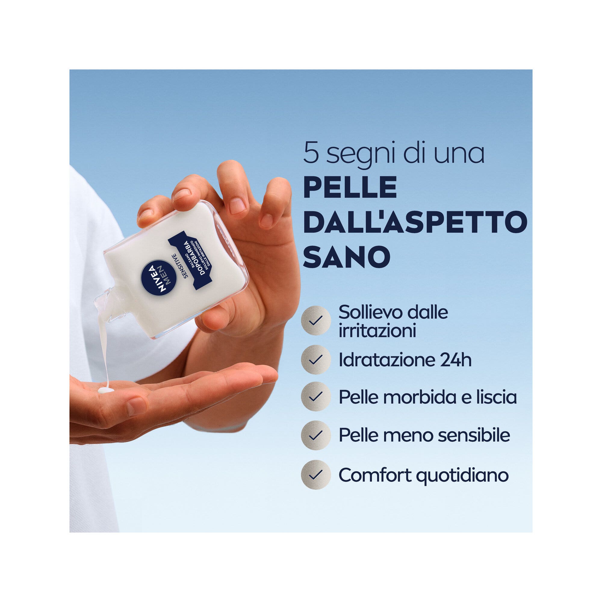 Nivea Men Sensitive Balsamo Dopobarba Uomo Lenitivo Per Pelli Sensibili 100ml