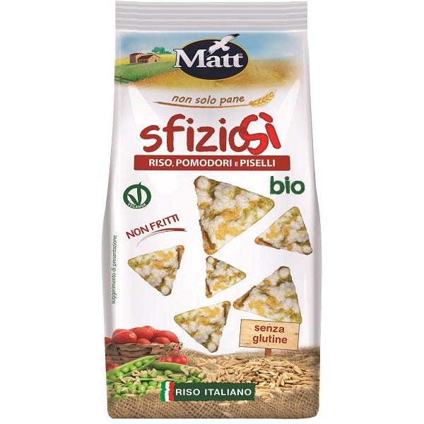 Matt Snack Sfiziosi Riso/Pomodori/Piselli Bio 60g