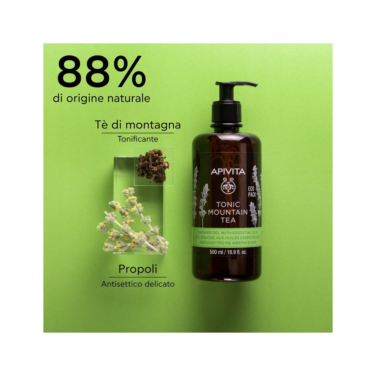 Apivita Gel Doccia Rivitalizzante Tè Di Montagna 500ml