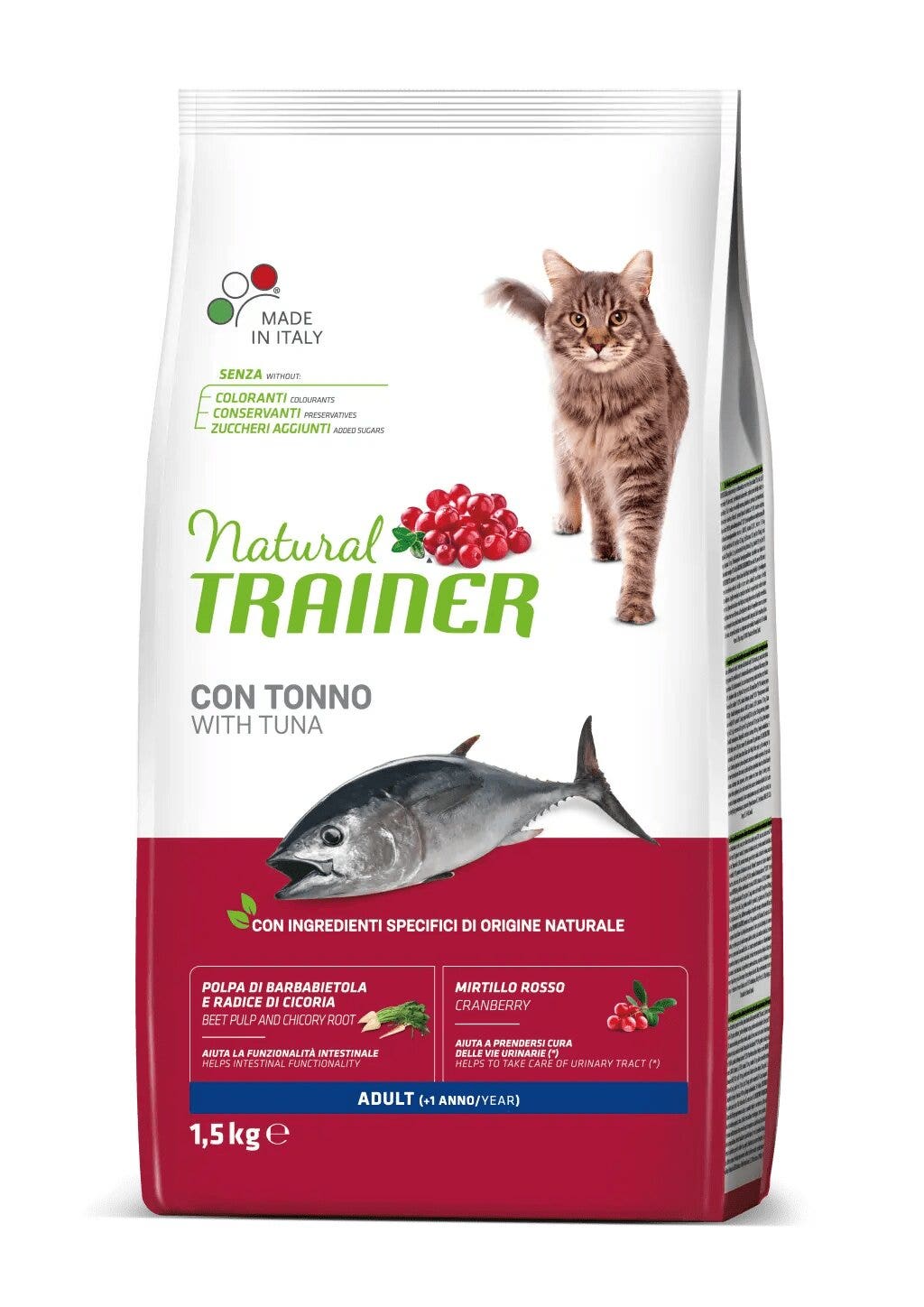 Natural Trainer Croquettes Thon/Riz pour Chiens Adultes de Grande Taille Sac de 12 kg