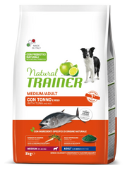 Natural Trainer Crocchette Tonno/Riso Per Cani Adulti Taglia Media Sacco 12 Kg