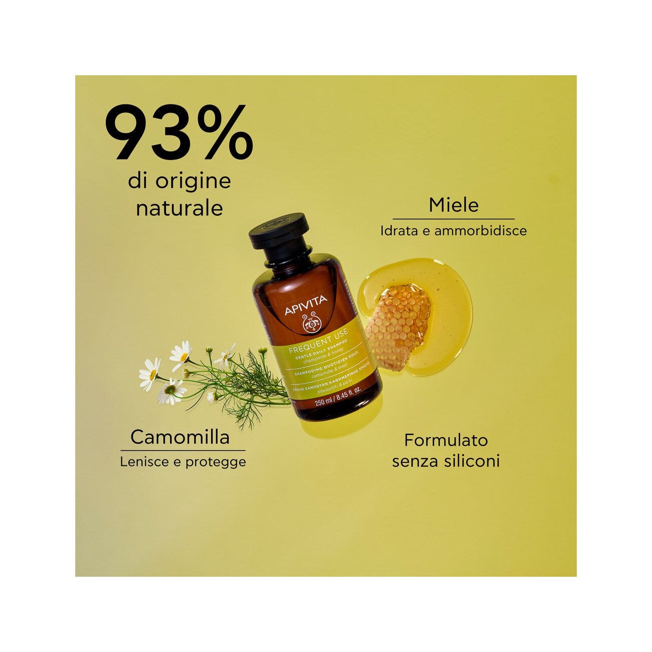 Apivita Shampoo Delicato Uso Frequente Miele/Camomilla 250ml