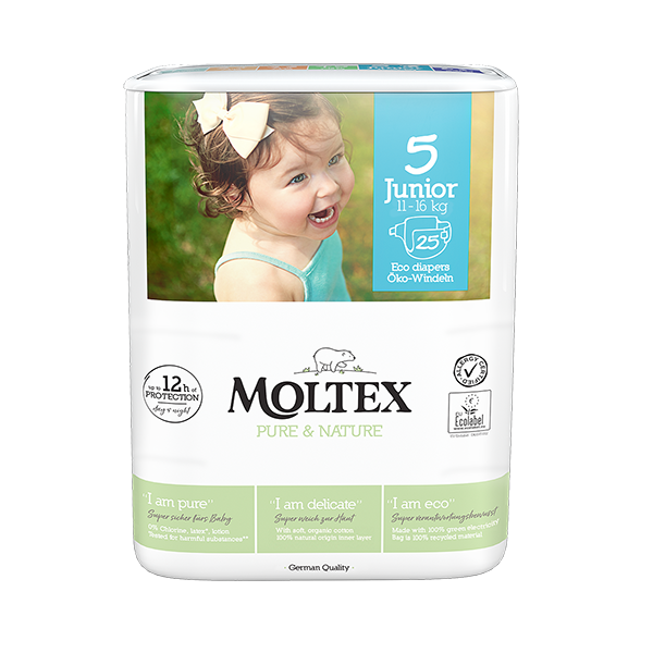 Couches Moltex Pure&Nature Taille 5 Junior 25 pièces 11-16 kg