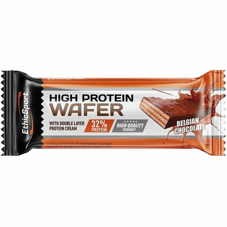 EthicSport High Protein Barre protéinée gaufrette au chocolat belge 35 g