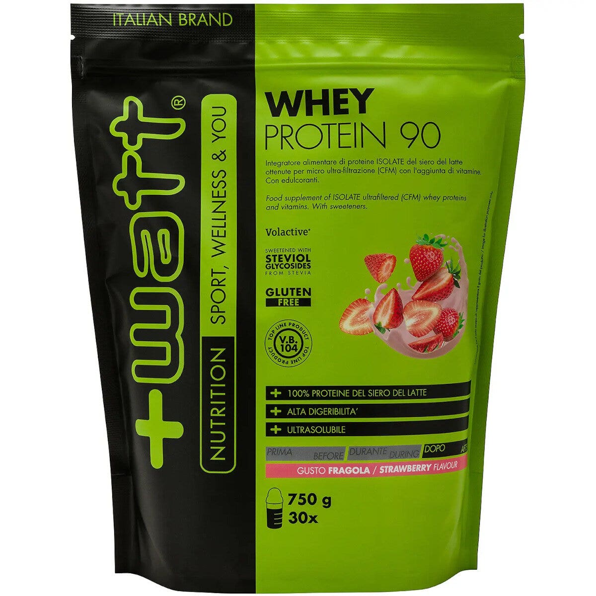 '+Watt Whey Protein 90 Doypack saveur fraise 750 g