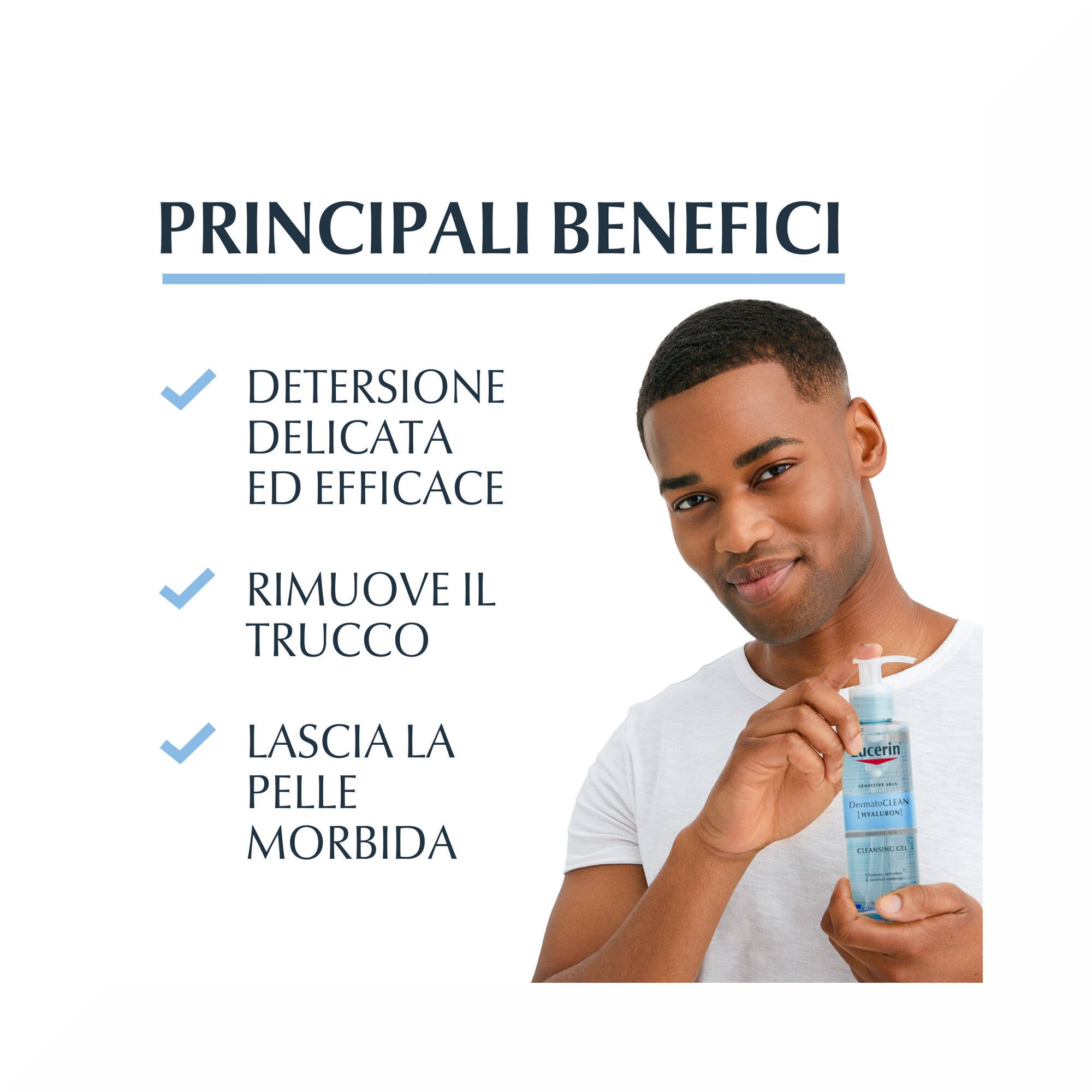 Eucerin DermatoClean Gel nettoyant hyaluronique pour le visage 200 ml