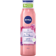 Nivea Gel douche Fresh Smoothies Framboise & Myrtille, gel moussant aux ingrédients naturels, 300 ml