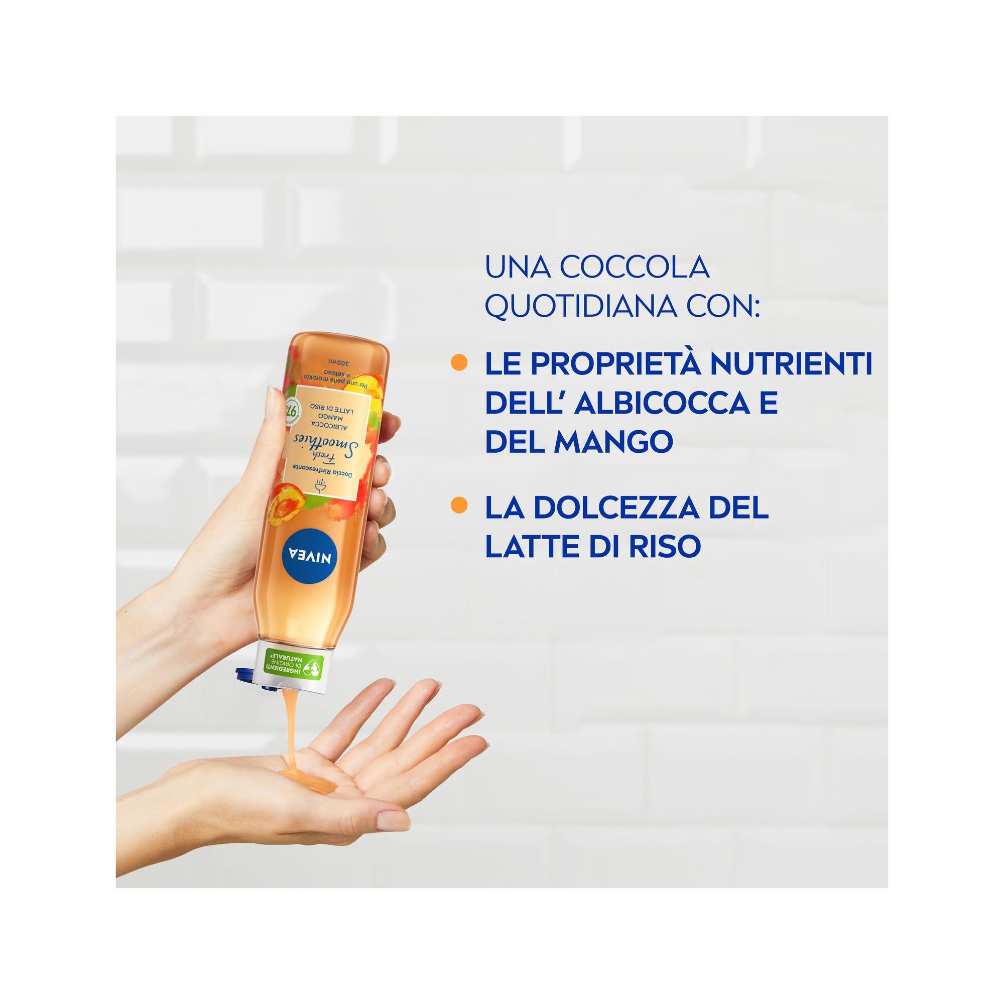 Nivea Gel Doccia Fresh Smoothies Albicocca & Mango Bagnoschiuma Con Ingredienti Naturali 300ml