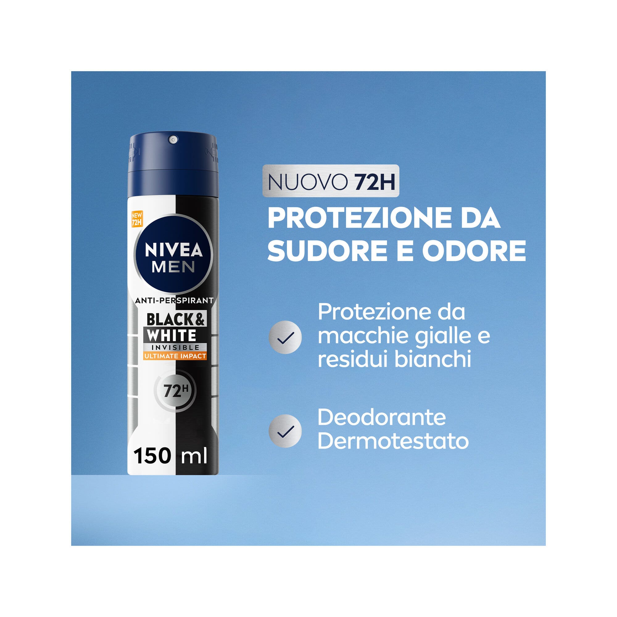 Nivea Men Black & White Invisible Ultimate Impact Spray Déodorant anti-transpirant 125 ml