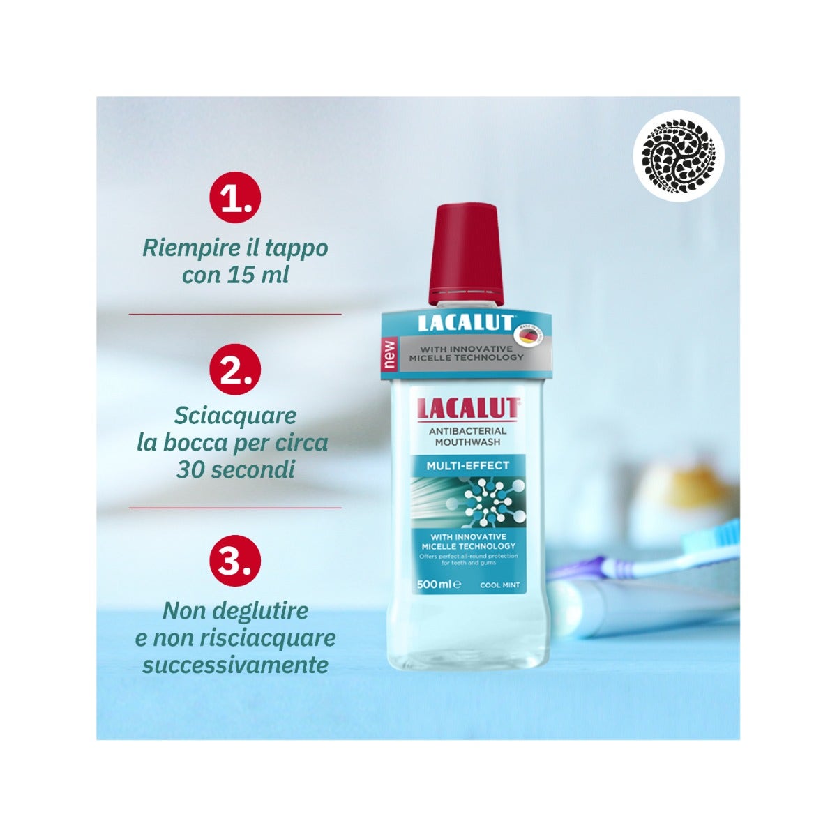 Lacalut Bain de bouche micellaire Multi-Effect 500 ml