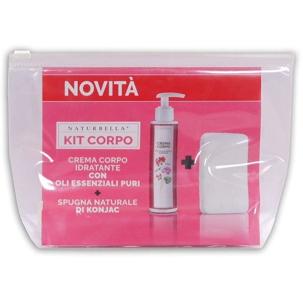 Naturbella Kit Crème Hydratante pour le Corps + Éponge Konjac