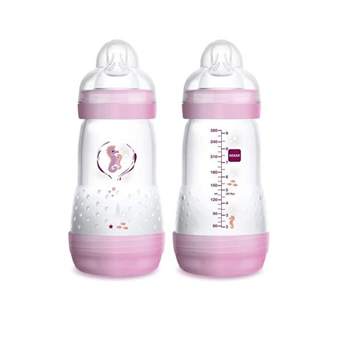 Mam Easy Start Anti-colique Biberon pour Fille, Lot de 2 x 260 ml