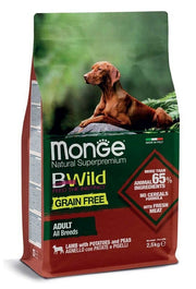 Monge Grain Free All Breeds Adult Croquettes Agneau aux pommes de terre et petits pois pour chiens adultes Sac de 2,5 kg