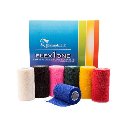 Flex-1-One Bande élastique cohésive pour chevaux, blanche, 10 cm x 4,5 m