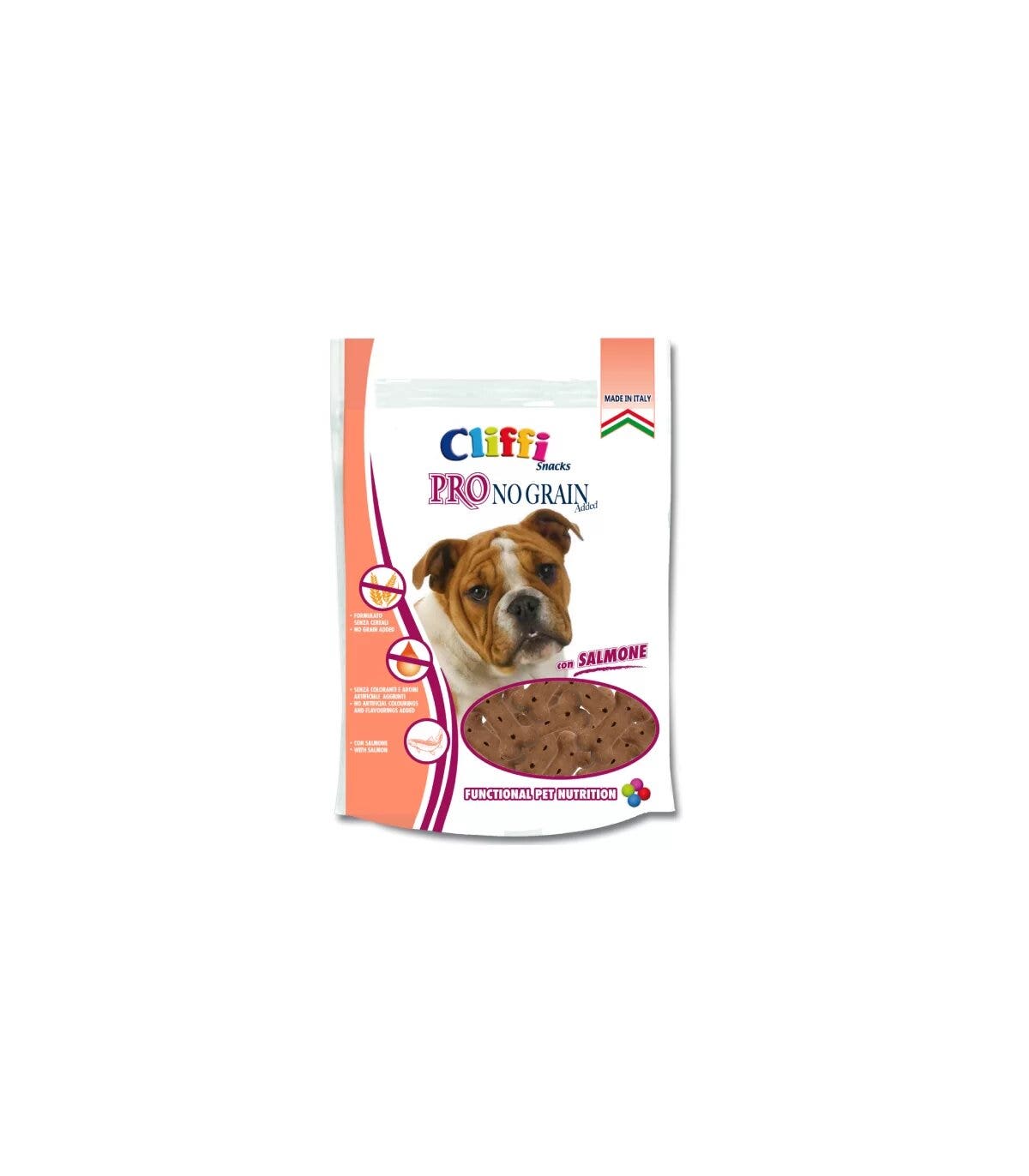 Cliffi Snacks Pro sans céréales, saumon, friandises pour chiens 100 g