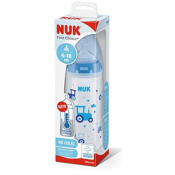 Biberon Nuk First Choice avec tétine en silicone 6-18 mois, 1 pièce, couleurs assorties