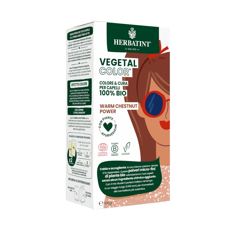 Herbatint Vegetal Color Warm Chestnut Power Châtain Chaud 100 g