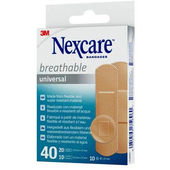 3m Nexcare Universal Pansements Universal Breathable Assortis 40 pièces