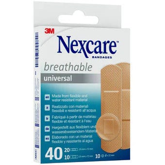 3m Nexcare Universal Pansements Universal Breathable Assortis 40 pièces