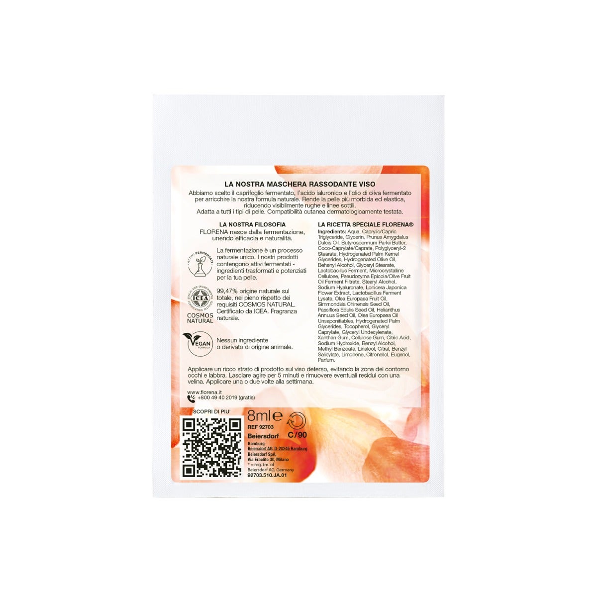 Florena Masque Visage Raffermissant 1 pièce 8 ml