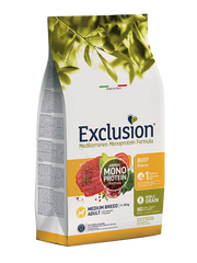 Exclusion Mediterraneo Formule Monoprotéique Noble Grain Beef Croquettes au bœuf pour chiens adultes de taille moyenne, sac de 3 kg