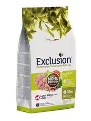 Exclusion Mediterraneo Monoprotein Noble Grain Crocchette Pollo Per Cani Adulti Taglia Grande Sacco 12kg
