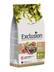Exclusion Mediterraneo Monoprotein Formula Noble Grain Lamb Crocchette Con Agnello Per Cani Adulti Taglia Grande Sacco 12kg