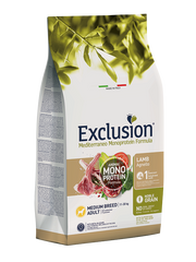 Exclusion Mediterraneo Monoprotein Formula Noble Grain Lamb Croquettes à l'agneau pour chiens adultes de taille moyenne, sac de 3 kg