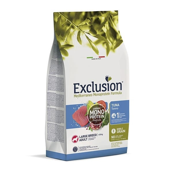 Exclusion Mediterraneo Monoprotein Thon pour chiens adultes de grande taille, sac de 12 kg
